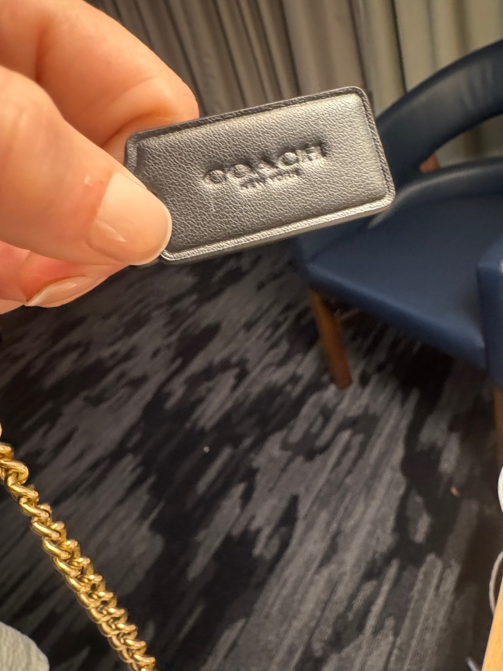 Coach Brown Signature Mini Shoulder Bag with Gold Chain - Picture 2 of 3
